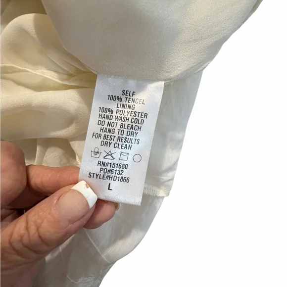 Storia Cream Floral Eyelet Maxi Dress with Bow Front Ruffle Straps Lrg - Picture 13 of 13